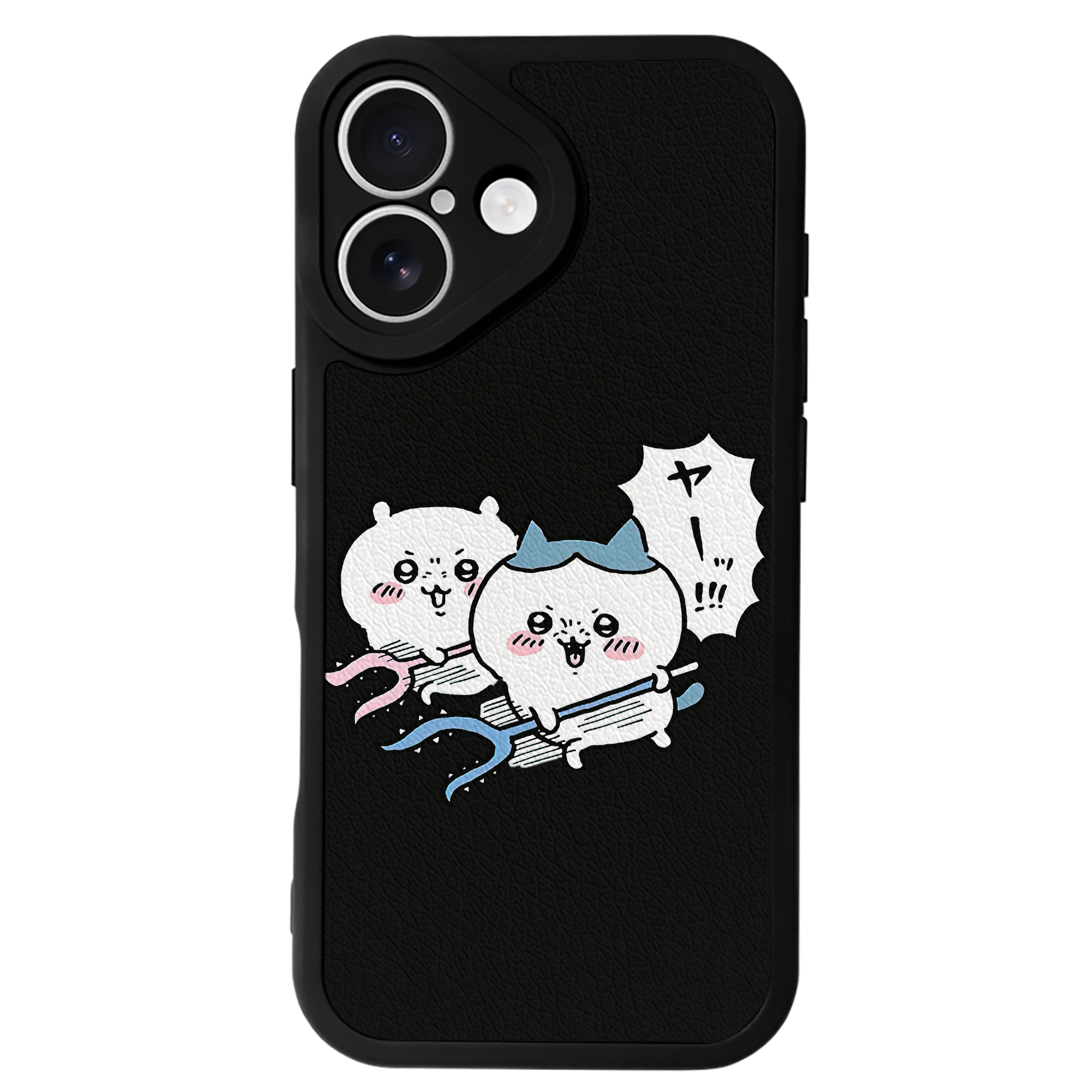 （画像用） ちいかわ ハチワレ Chii-kawa hachiware 【iPhone 16シリーズ対応】シリコンスマホケース（レザー調） 材質：シリコン